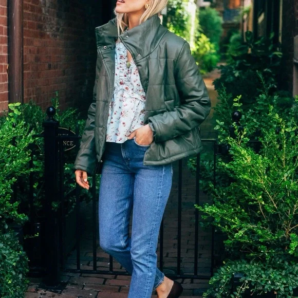 POMANDER PLACE Olive Faux Leather Ralph Jacket from TUCKERNUCK - Picture 9 of 9